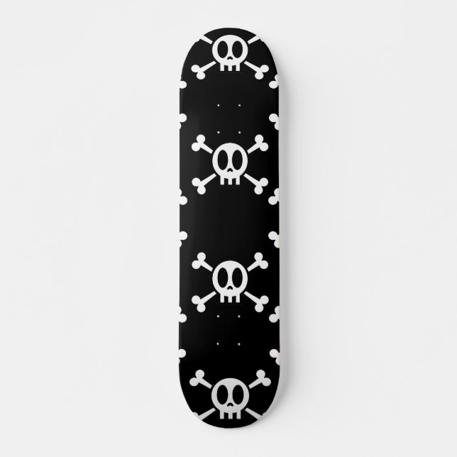 Skull och korsben mini skateboard bräda 18,5 cm (Framsida)