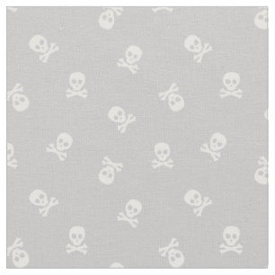 Skull och korsben på Grått Tyg