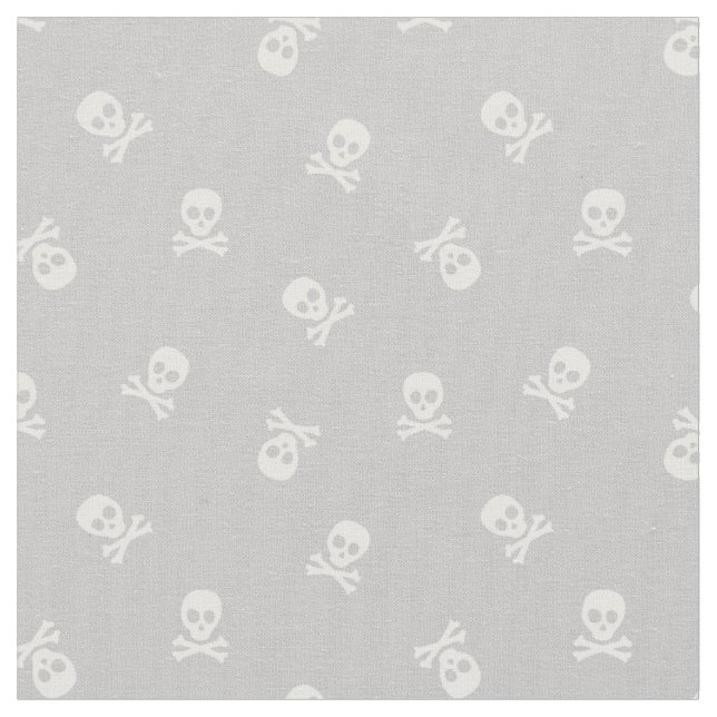 Skull och korsben på Grått Tyg (Närbild)