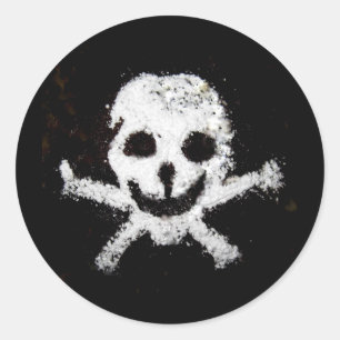 Skull och korsben runt klistermärke