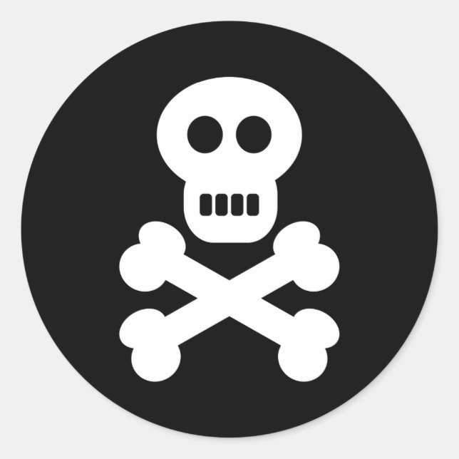 Skull och korsben runt klistermärke (Framsida)