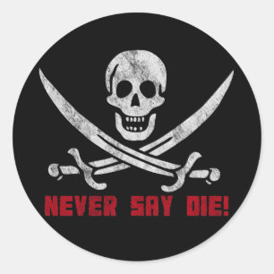 Skull och korsben runt klistermärke