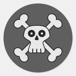 Skull och korsben runt klistermärke