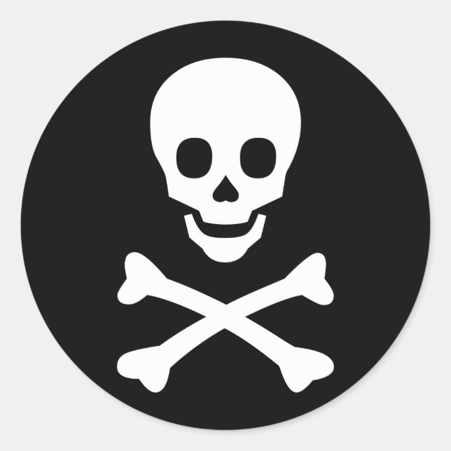 Skull och korsben runt klistermärke (Framsida)