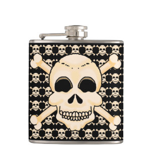Skull- och korsbensmask fickplunta