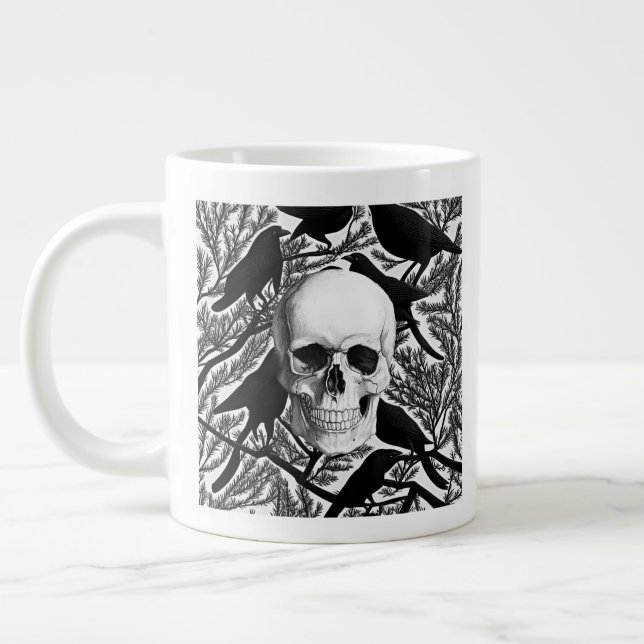 Skull och Kråkor Halloween Jumbo Mugg (Vänster)