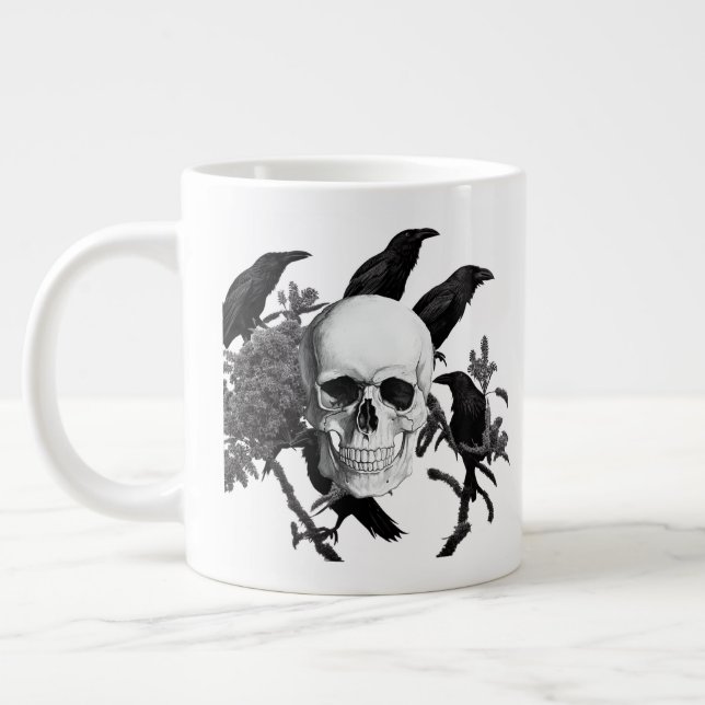 Skull och Kråkor Halloween Jumbo Mugg (Vänster)