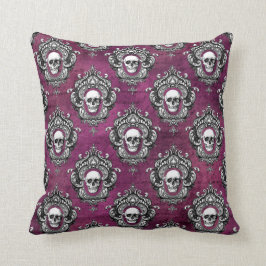 Skull och Lila Gothic Kudde