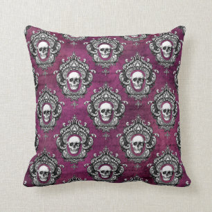 Skull och Lila Gothic Kudde
