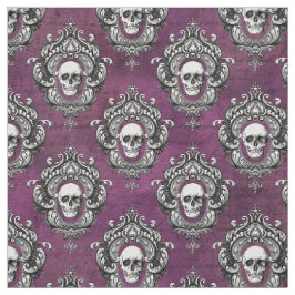 Skull och Lila Gothic Tyg