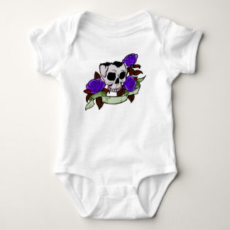 Skull och lila ro baby tee shirt