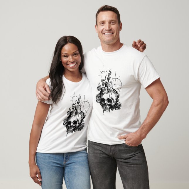 Skull och ljus t shirt (Unisex)