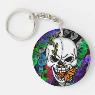 Skull och Monarch Butterfly digital art