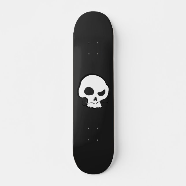 Skull och mustache mini skateboard bräda 18,5 cm (Framsida)