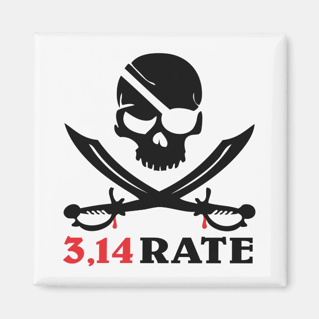 Skull och pirat-sabers magnet (Framsidan)