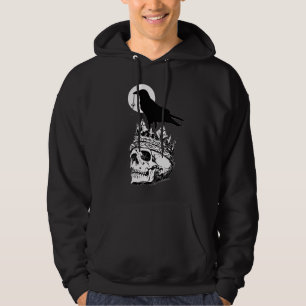 Skull och Raven Gothic Art Hoodie