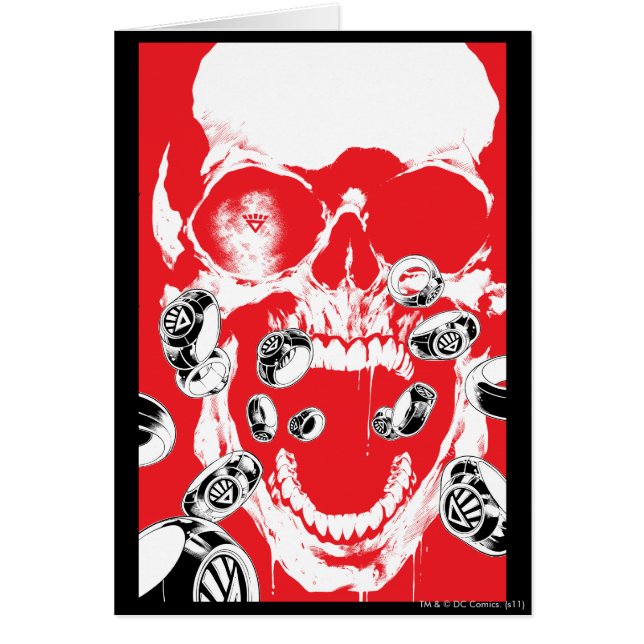 Skull och Ringar - Röd Hälsningskort (Framsidan)