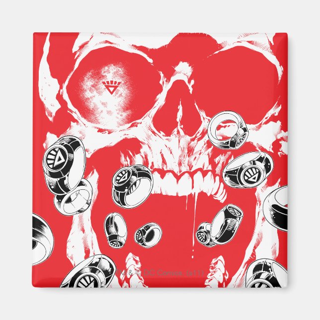 Skull och Ringar - Röd Magnet (Framsidan)