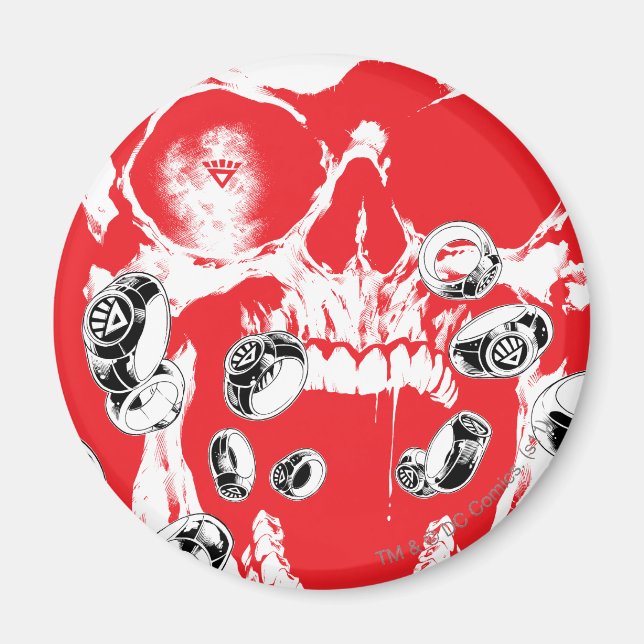 Skull och Ringar - Röd Magnet (Framsidan)