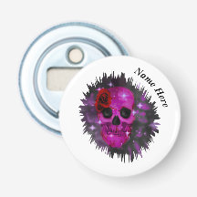 Skull och Ro Gothic White Badge Flaska-öppnare