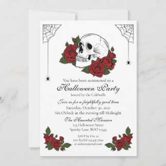 Skull och Ro gotiic Halloween-inbjudan Inbjudningar