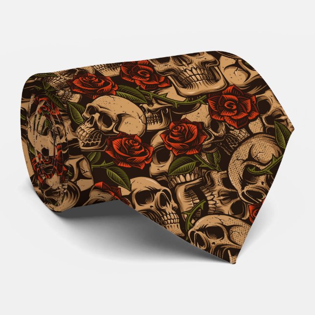 Skull och Ro Graffiti mönster Slips (Rullad)