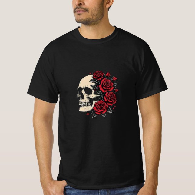 Skull och Ro Shirt - Gothic Art of Life & Death T (Framsida)