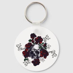 Skull och Ro Tattoo Stil Goth Art Nyckelring