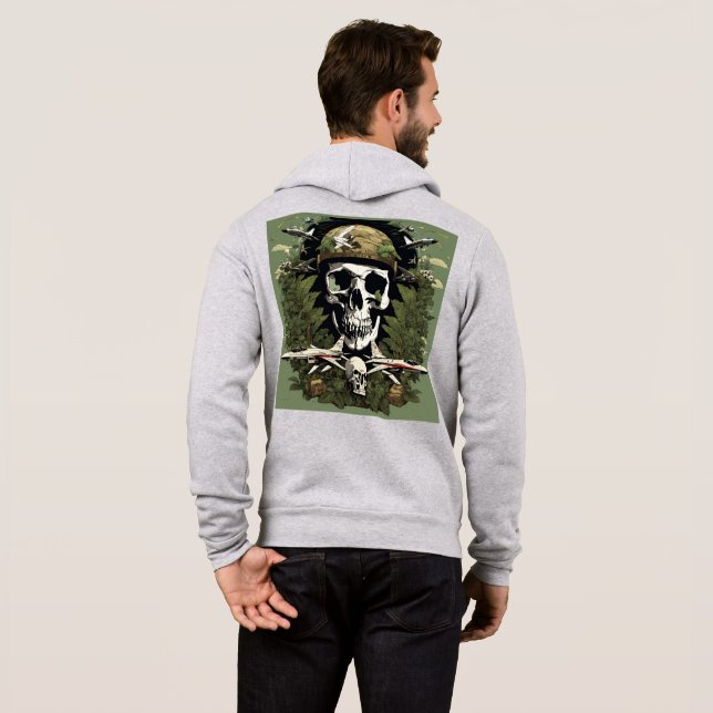 Skull och rök t shirt (Hel baksida)