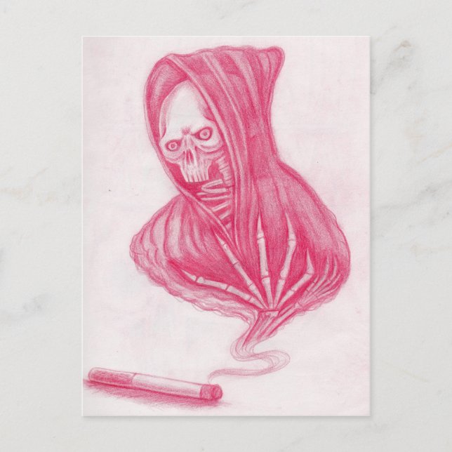 Skull och rök vykort (Framsida)