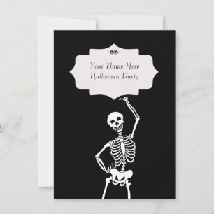 Skull och Skeleton Halloween Inbjudningar