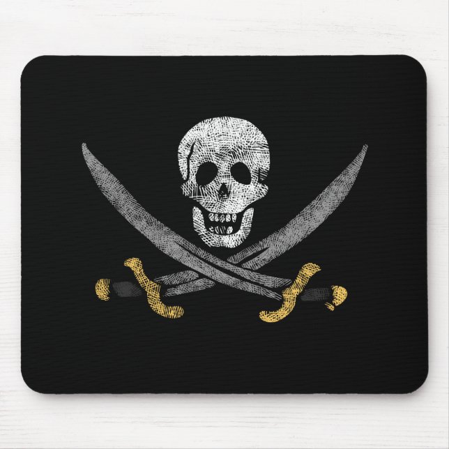 Skull och svärd Pirat Flagga Musmatta (Framsidan)