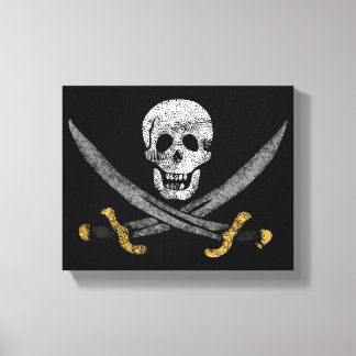 Skull och Swords Jolly Roger Pirat Flagga Canvastryck