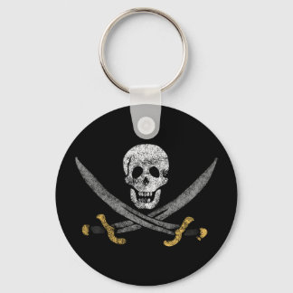 Skull och Swords Jolly Roger Pirat Flagga Nyckelring