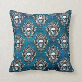 Skull och teal gotik kudde