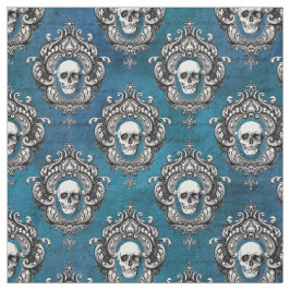 Skull och teal gotik tyg