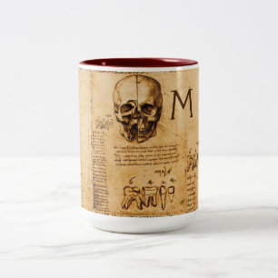 SKULL OCH TEETH,DENTAL CLINIC,DENTIST Monogram Två-Tonad Mugg
