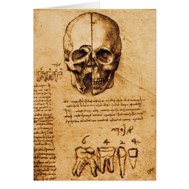 SKULL OCH TEETH,DENTAL CLINIC,DENTIST PARchMENT Hälsningskort (Framsidan)