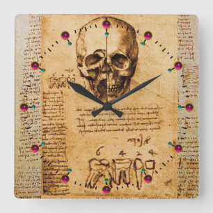 SKULL OCH TEETH,DENTITAL KLINIC,DENTISTPARKTION FYRKANTIG KLOCKA