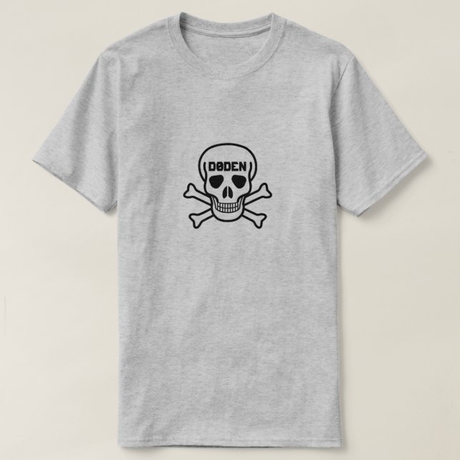 Skull och texten Døden Tee (Design framsida)