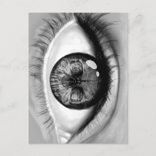 Skull öga dubbla vision vykort (Framsida)