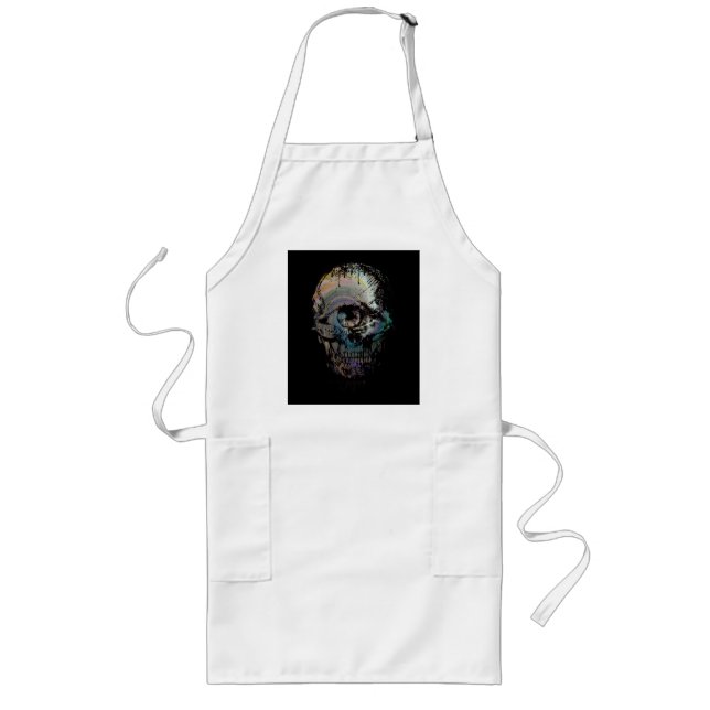 SKULL ÖGA SKELETON HALLOWEEN GIFT LÅNGT FÖRKLÄDE (Framsidan)