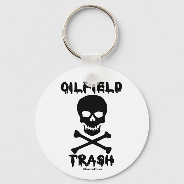Skull,Olja Fält Sopor,Nyckelring,olja, Nyckelring (Framsida)