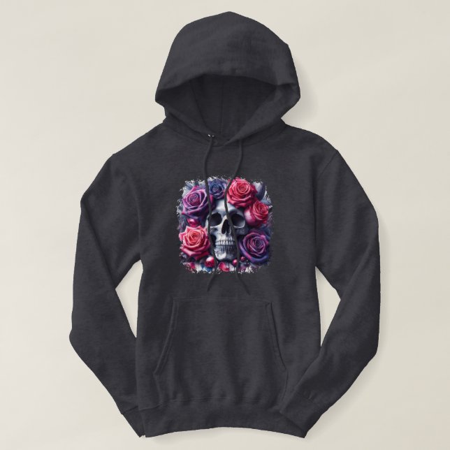 Skull omgiven av Vibrant Ro Hoodie (Design framsida)