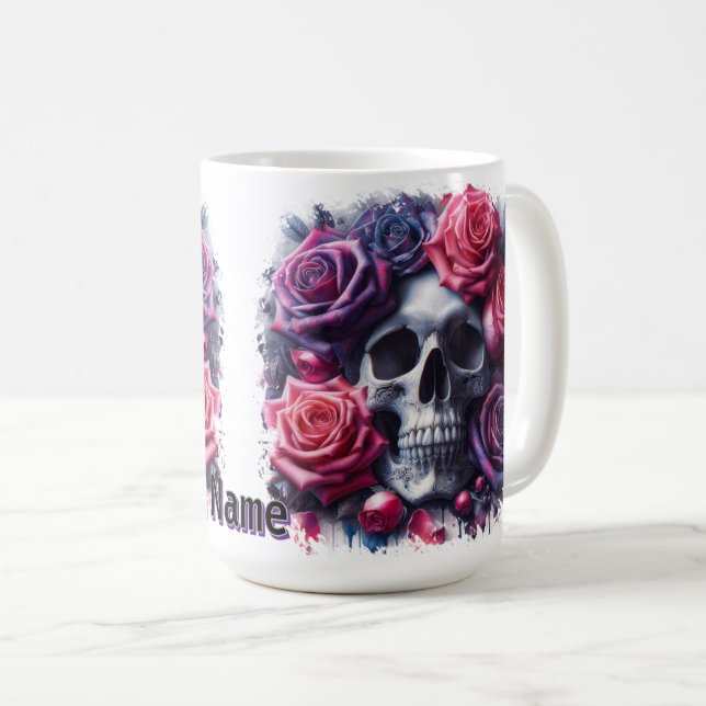 Skull omgiven av Vibrant Ro Kaffemugg (Framsida höger)