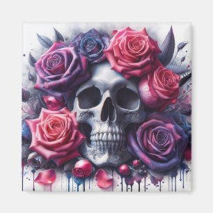 Skull omgiven av Vibrant Ro Magnet