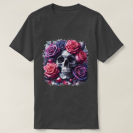 Skull omgiven av Vibrant Ro T Shirt