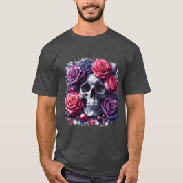 Skull omgiven av Vibrant Ro T Shirt
