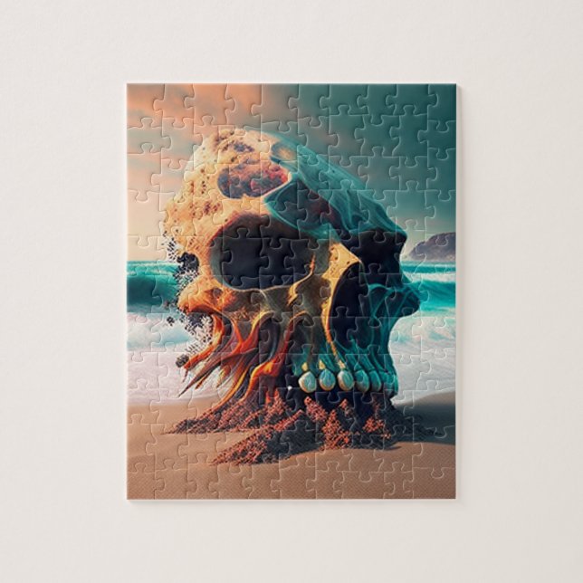 Skull on the beach pussel (Vertikal)