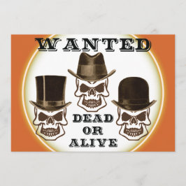 Skull önskad död- eller liveinbjudan inbjudningar